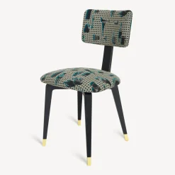 Fornasetti Sedie^Sedia Imbottita Oggetti Su Cannete Bianco/Nero/Azzurro