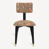 Fornasetti Sedie^Sedia Imbottita Oggetti Su Cannete Nero/Bianco/Salmone