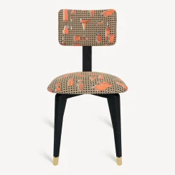 Fornasetti Sedie^Sedia Imbottita Oggetti Su Cannete Nero/Bianco/Salmone