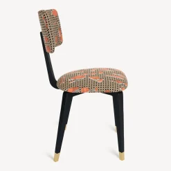 Fornasetti Sedie^Sedia Imbottita Oggetti Su Cannete Nero/Bianco/Salmone