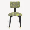 Fornasetti Sedie^Sedia Imbottita Oggetti Su Cannete Nero/Bianco/Verde