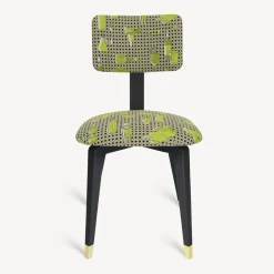 Fornasetti Sedie^Sedia Imbottita Oggetti Su Cannete Nero/Bianco/Verde