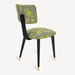 Fornasetti Sedie^Sedia Imbottita Oggetti Su Cannete Nero/Bianco/Verde