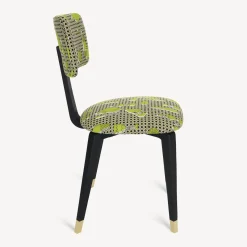 Fornasetti Sedie^Sedia Imbottita Oggetti Su Cannete Nero/Bianco/Verde