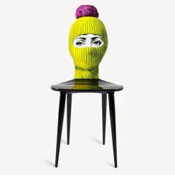 Fornasetti Sedie^Sedia Lux Gstaad Giallo/Fucsia/Nero