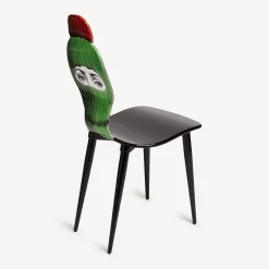 Fornasetti Sedie^Sedia Lux Gstaad Verde/Rosso/Nero