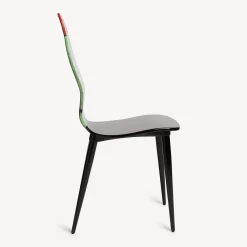 Fornasetti Sedie^Sedia Lux Gstaad Verde/Rosso/Nero