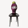 Fornasetti Sedie^Sedia Lux Gstaad Viola/Giallo/Nero