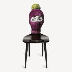 Fornasetti Sedie^Sedia Lux Gstaad Viola/Giallo/Nero