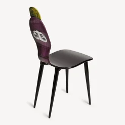 Fornasetti Sedie^Sedia Lux Gstaad Viola/Giallo/Nero