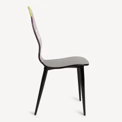 Fornasetti Sedie^Sedia Lux Gstaad Viola/Giallo/Nero