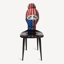 Fornasetti Sedie^Sedia Lux Gstaad - Bandiera Usa Multicolore