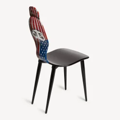 Fornasetti Sedie^Sedia Lux Gstaad - Bandiera Usa Multicolore