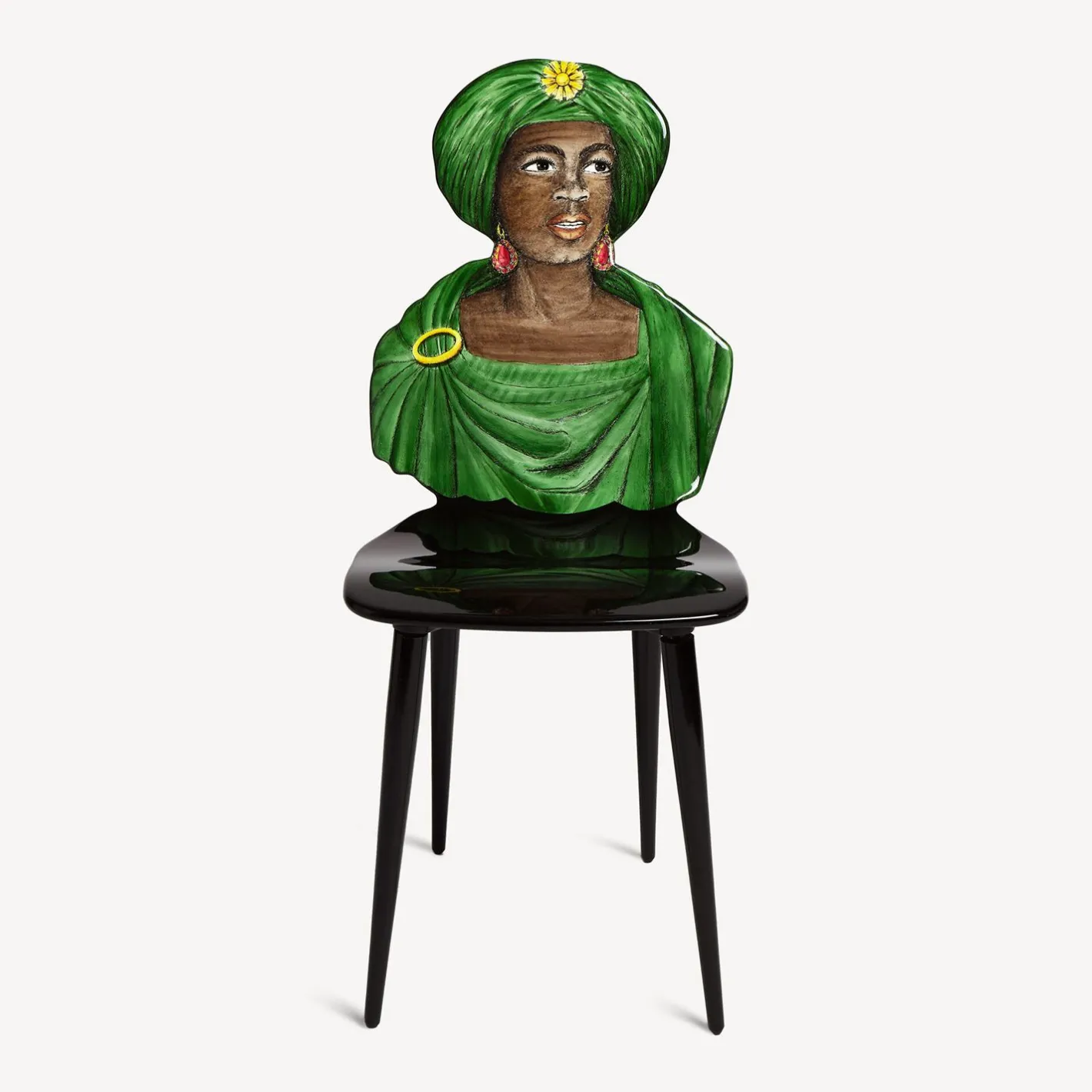 Fornasetti Sedie^Sedia Moro Verde Multicolore