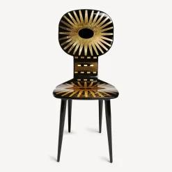 Fornasetti Sedie^Sedia Raggiera Oro/Nero