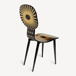 Fornasetti Sedie^Sedia Raggiera Oro/Nero