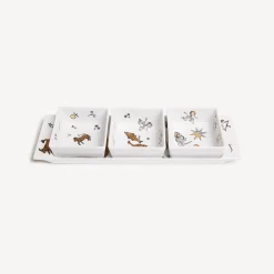 Fornasetti Set Di Antipasti E Centrotavola^Set Antipasti Astronomici Bianco/Nero/Oro