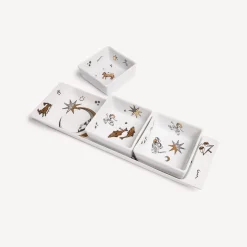 Fornasetti Set Di Antipasti E Centrotavola^Set Antipasti Astronomici Bianco/Nero/Oro