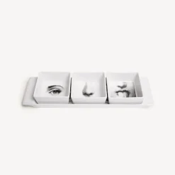 Fornasetti Set Di Antipasti E Centrotavola^Set Antipasti I Sensi Bianco Nero