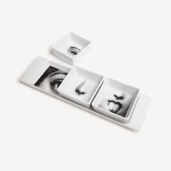 Fornasetti Set Di Antipasti E Centrotavola^Set Antipasti I Sensi Bianco Nero