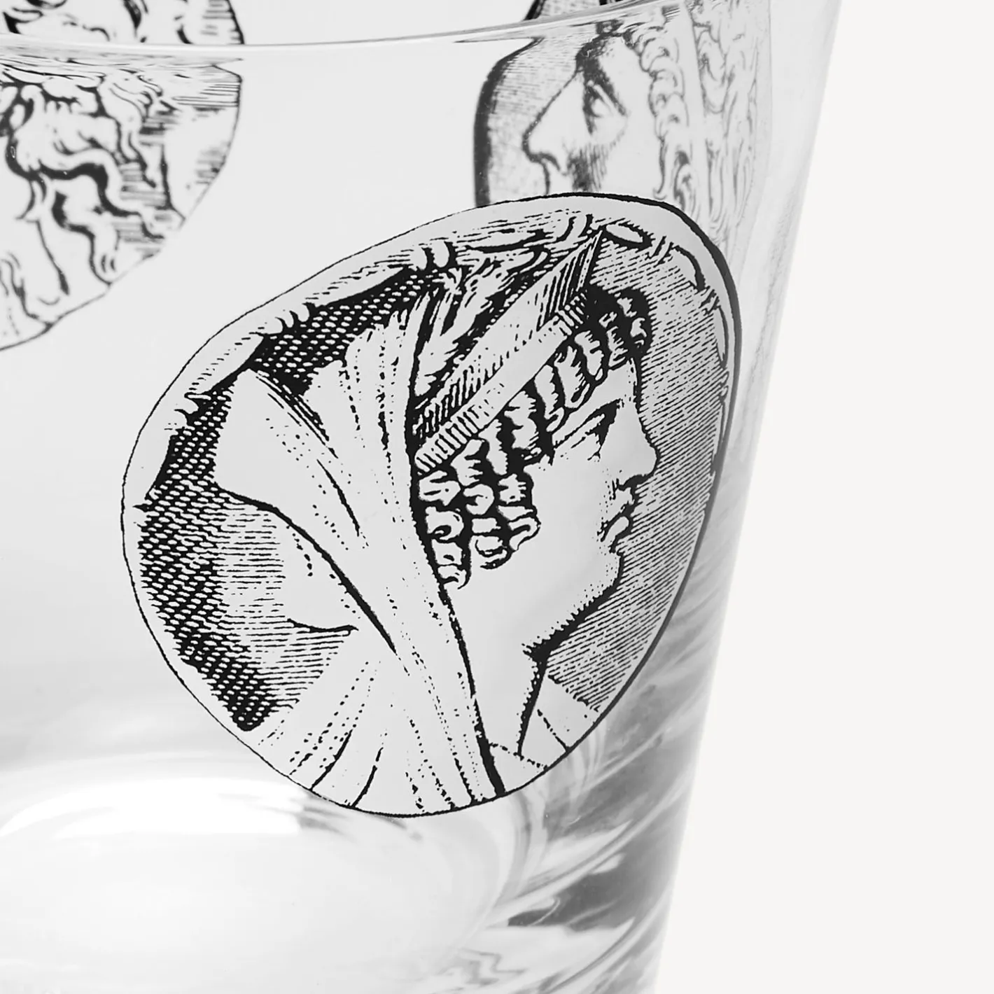 Fornasetti Bicchieri E Sottobicchieri^Set 2 Bicchieri Acqua Cammei Bianco Nero