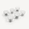 Fornasetti Bicchieri E Sottobicchieri^Set 6 Bicchieri Occhio E Bocca Nero