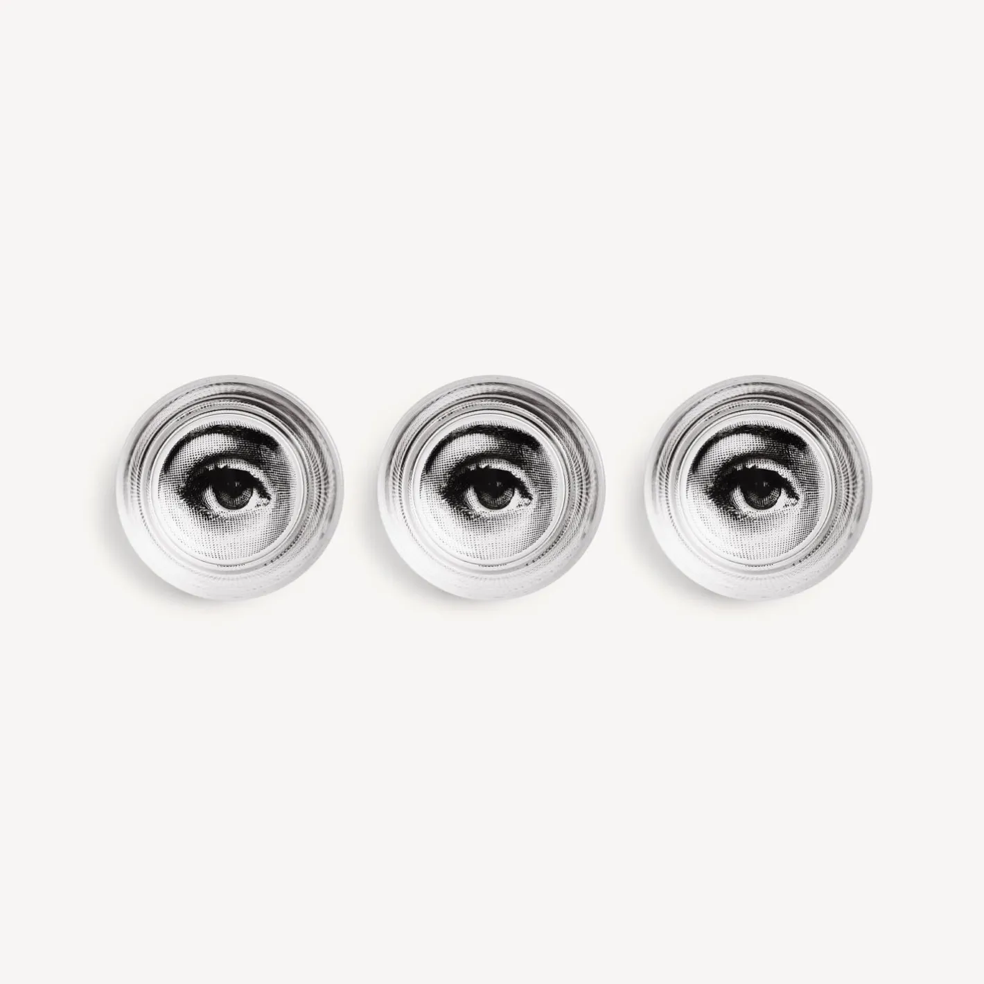 Fornasetti Bicchieri E Sottobicchieri^Set 6 Bicchieri Occhio E Bocca Nero