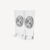 Fornasetti Bicchieri E Sottobicchieri^Set 2 Bicchieri Soda Cammei Bianco Nero