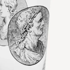 Fornasetti Bicchieri E Sottobicchieri^Set 2 Bicchieri Soda Cammei Bianco Nero