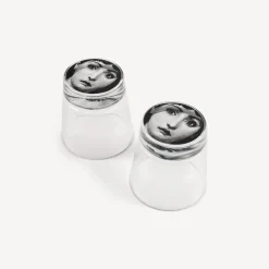 Fornasetti Bicchieri E Sottobicchieri^Set 2 Bicchieri Tema E Variazioni Nero