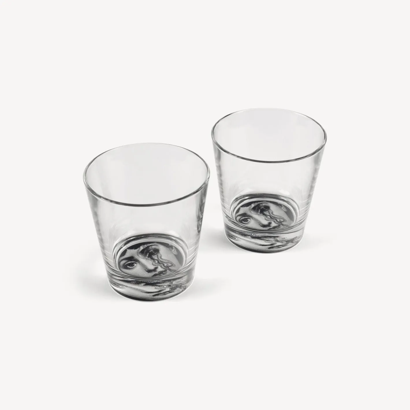Fornasetti Bicchieri E Sottobicchieri^Set 2 Bicchieri Tema E Variazioni Nero