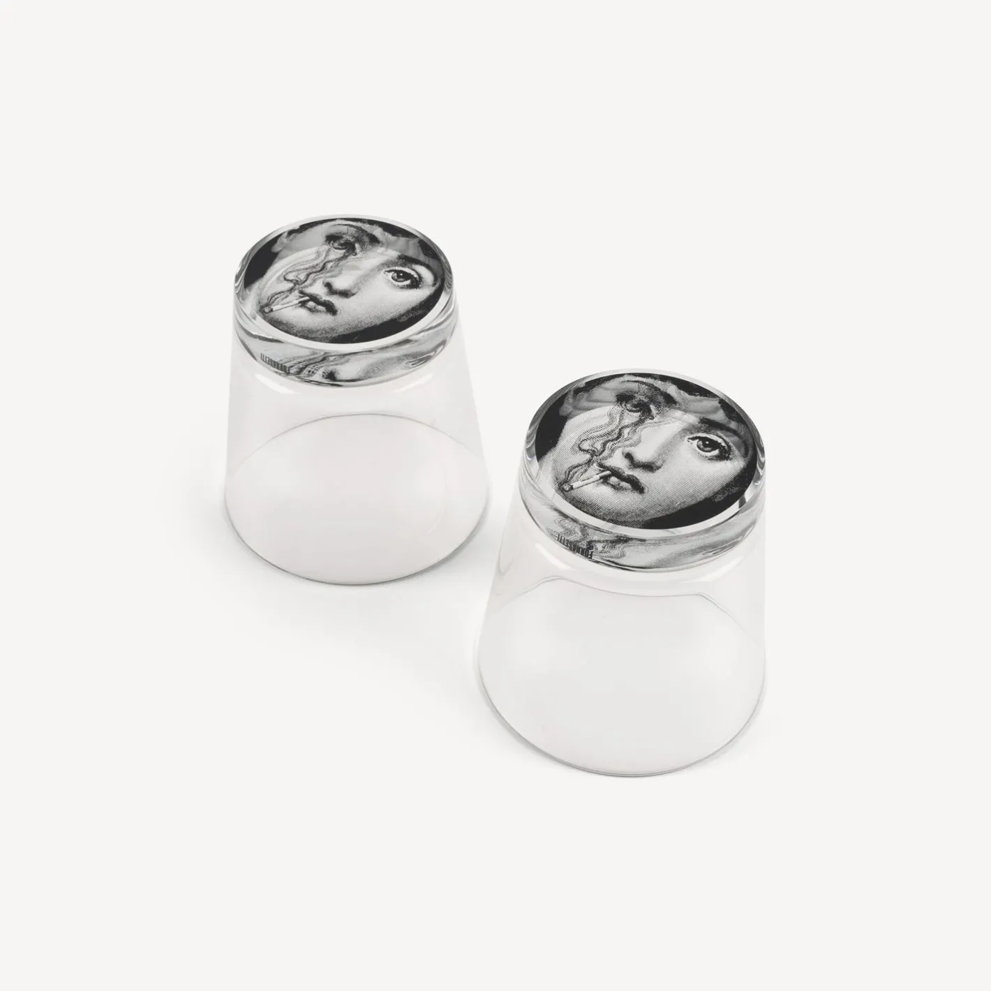 Fornasetti Bicchieri E Sottobicchieri^Set 2 Bicchieri Tema E Variazioni Nero