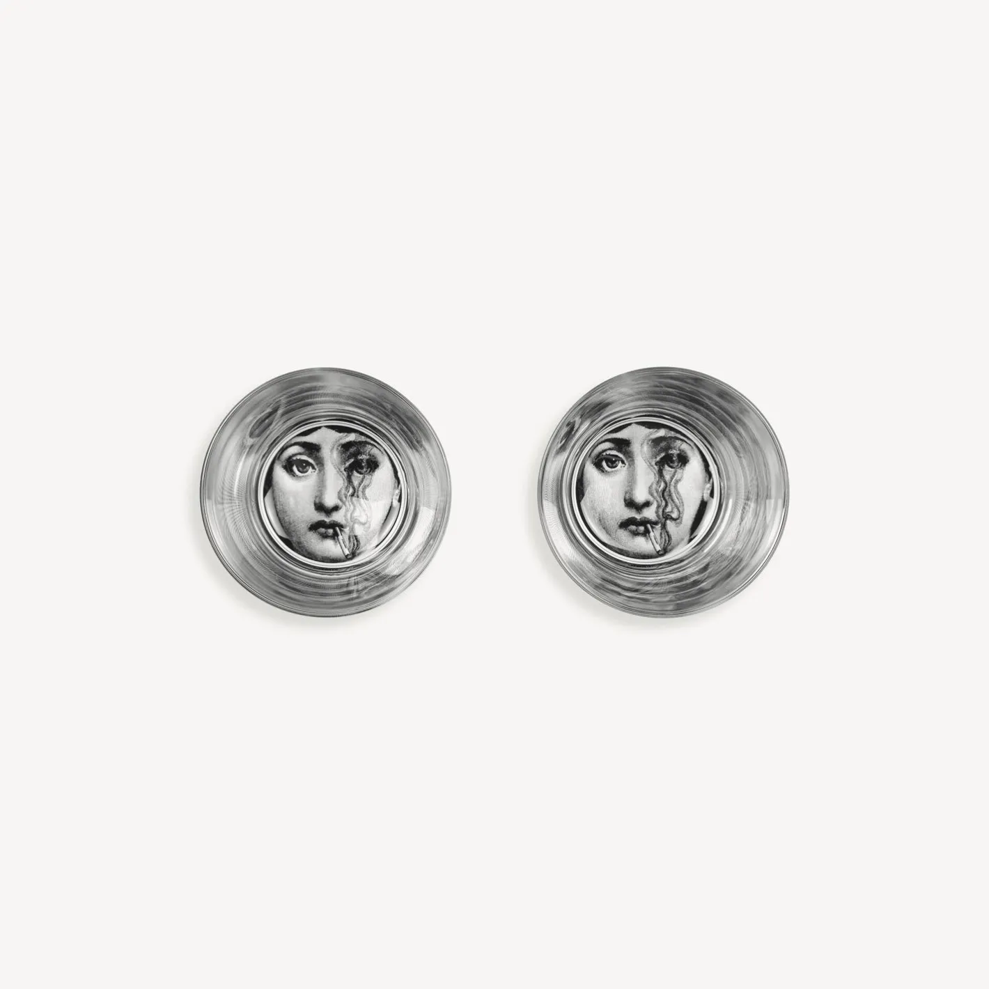 Fornasetti Bicchieri E Sottobicchieri^Set 2 Bicchieri Tema E Variazioni Nero