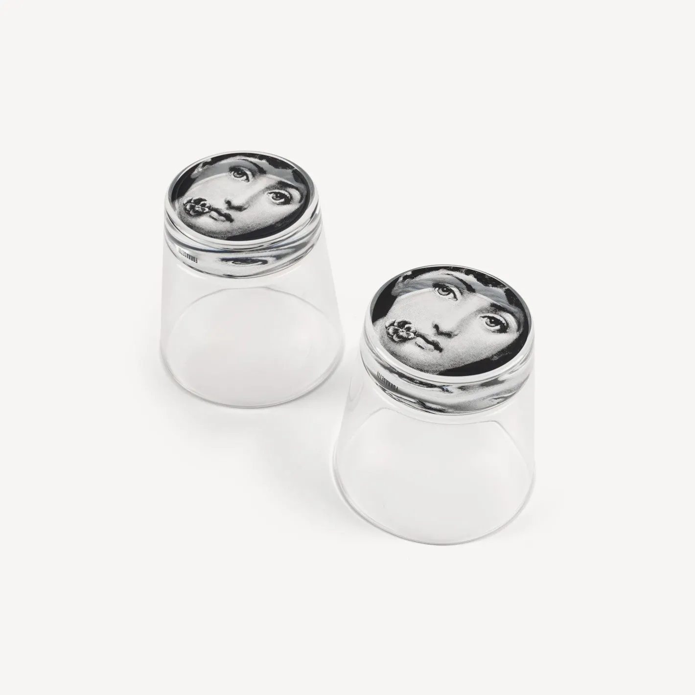 Fornasetti Bicchieri E Sottobicchieri^Set 2 Bicchieri Tema E Variazioni Nero