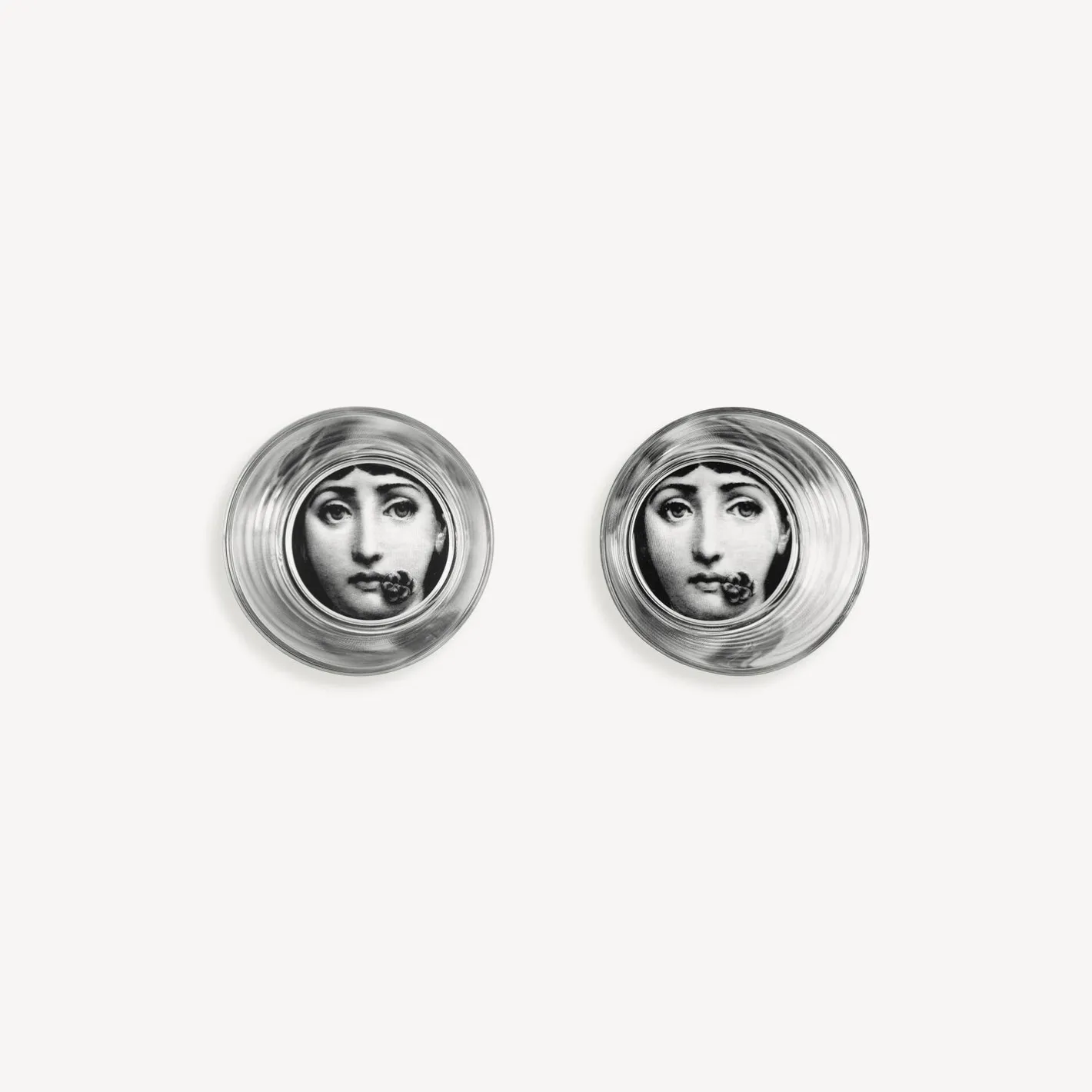 Fornasetti Bicchieri E Sottobicchieri^Set 2 Bicchieri Tema E Variazioni Nero