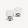 Fornasetti Bicchieri E Sottobicchieri^Set 2 Bicchieri Tema E Variazioni Nero