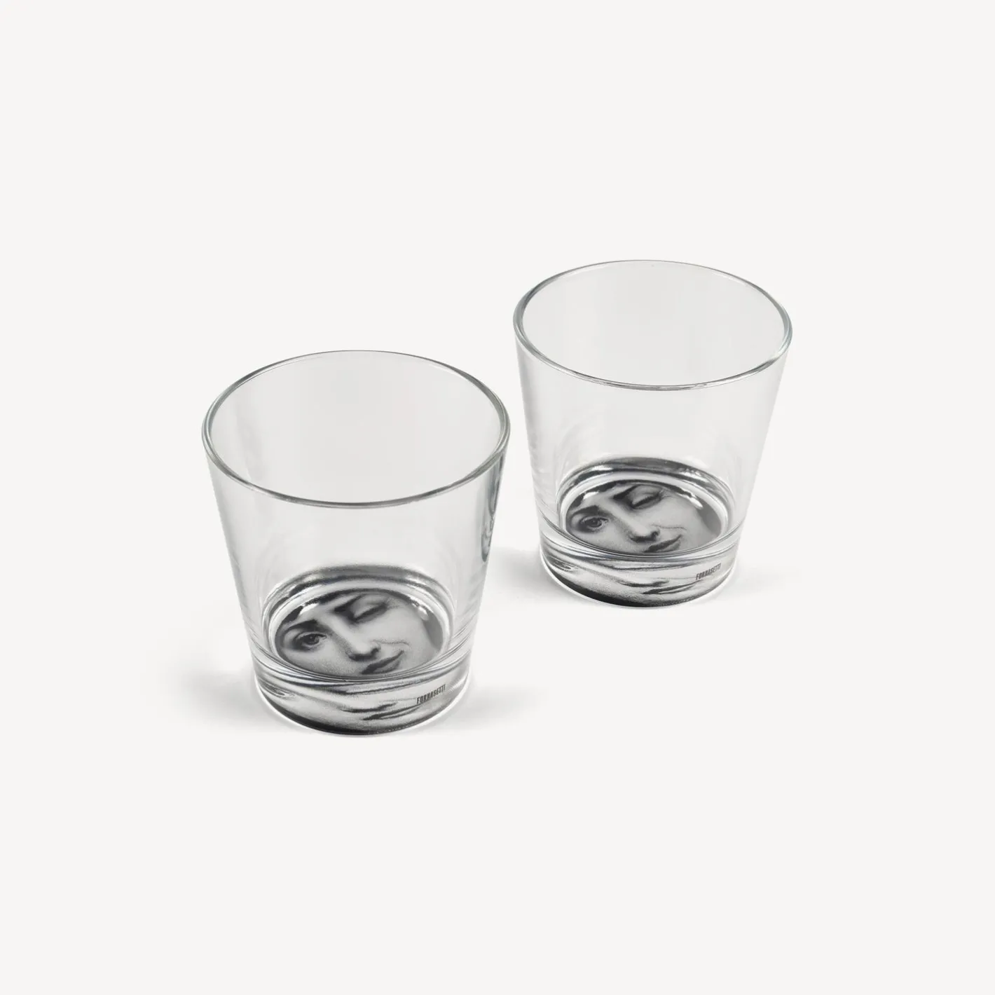Fornasetti Bicchieri E Sottobicchieri^Set 2 Bicchieri Tema E Variazioni Nero