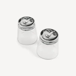 Fornasetti Bicchieri E Sottobicchieri^Set 2 Bicchieri Tema E Variazioni Nero
