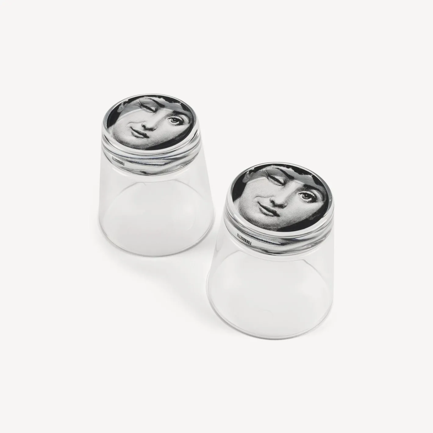 Fornasetti Bicchieri E Sottobicchieri^Set 2 Bicchieri Tema E Variazioni Nero