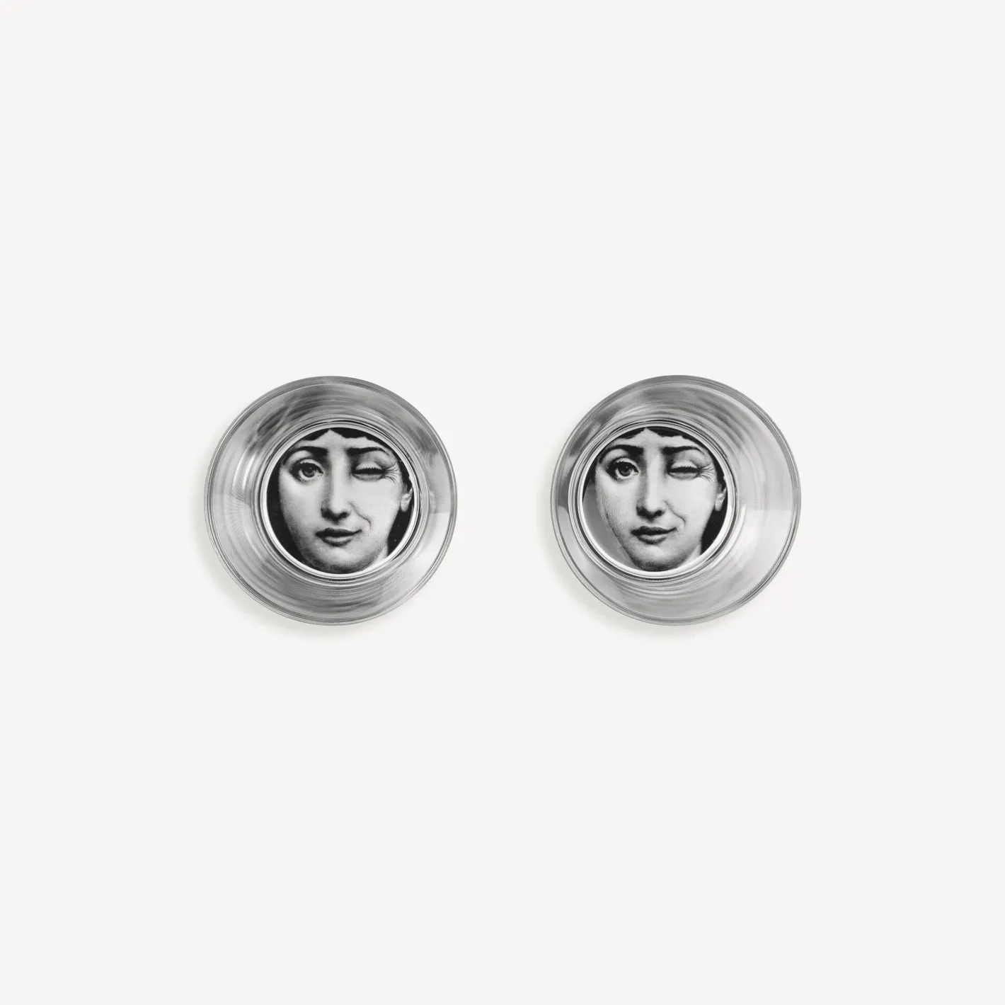 Fornasetti Bicchieri E Sottobicchieri^Set 2 Bicchieri Tema E Variazioni Nero
