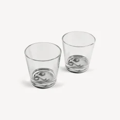 Fornasetti Bicchieri E Sottobicchieri^Set 2 Bicchieri Tema E Variazioni Nero