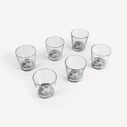 Fornasetti Bicchieri E Sottobicchieri^Set 6 Bicchieri Tema E Variazioni Nero