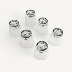 Fornasetti Bicchieri E Sottobicchieri^Set 6 Bicchieri Tema E Variazioni Nero
