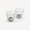 Fornasetti Bicchieri E Sottobicchieri^Set 2 Bicchieri Tema E Variazioni Nero