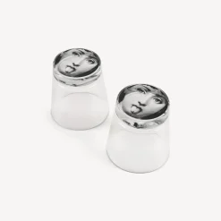 Fornasetti Bicchieri E Sottobicchieri^Set 2 Bicchieri Tema E Variazioni Nero