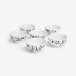 Fornasetti Set Di Antipasti E Centrotavola^Set 6 Coppe Antipasto Cocktalia Bianco Nero