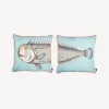 Fornasetti Cuscini^Set Di 2 Cuscini Grande Pesce Multicolore