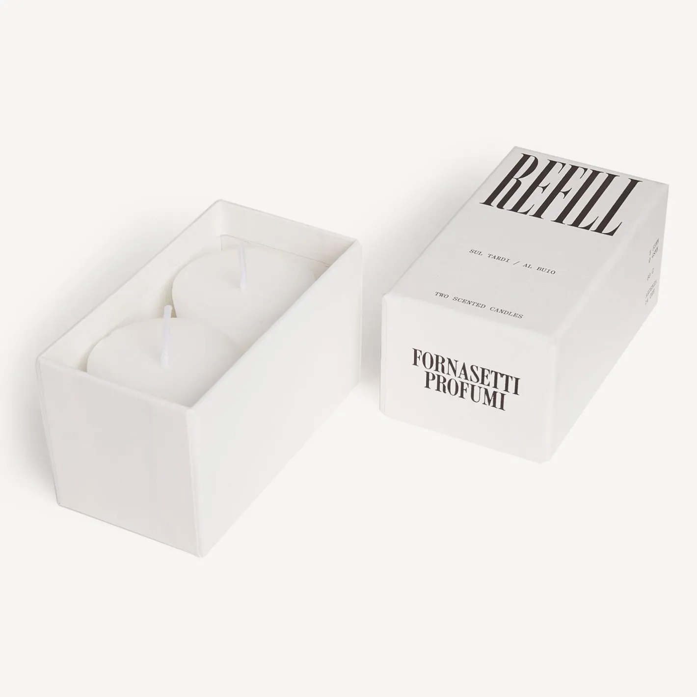 Fornasetti Candele Profumate^Set Di Due Ricariche Per Candele Profumate Al Buio E Sul Tardi - Fragranza Frutto Proibito Bianco