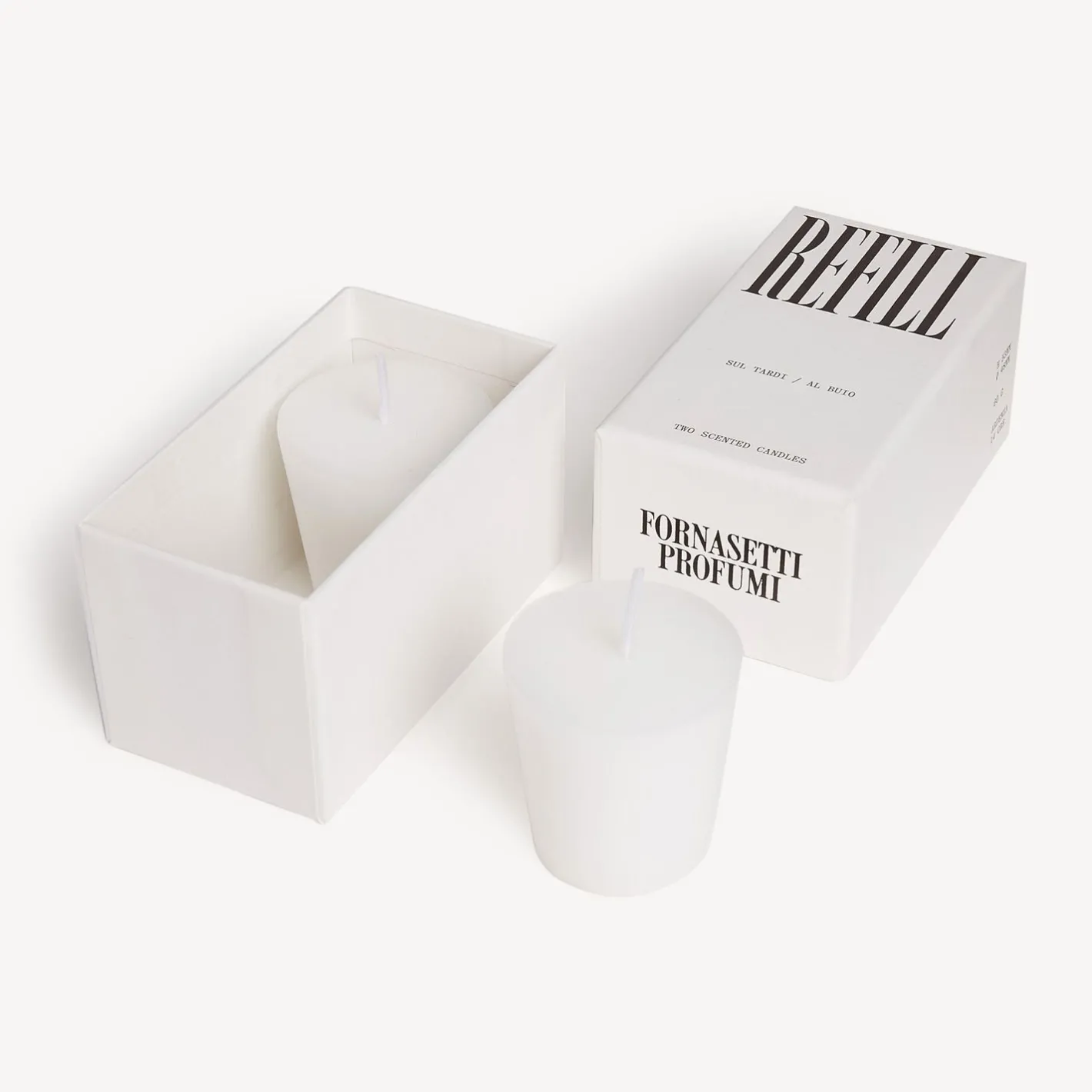 Fornasetti Candele Profumate^Set Di Due Ricariche Per Candele Profumate Al Buio E Sul Tardi - Fragranza Frutto Proibito Bianco