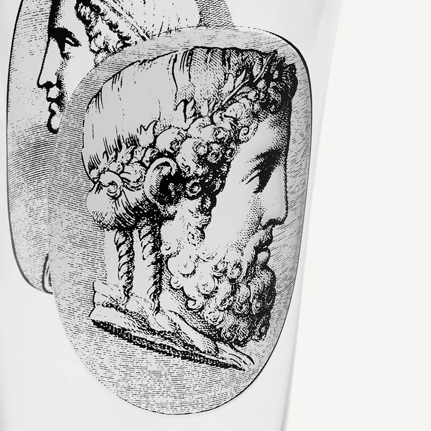 Fornasetti Bicchieri E Sottobicchieri^Set 2 Flauti Cammei Bianco Nero